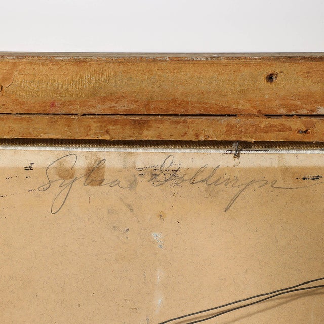 Expressionist Mid-Century Landscape of Cyclists in Oil on Canvas For Sale - Image 11 of 12