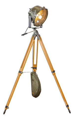 Industrial Leopard 1 Military Tank Search Spotlight Floor Lamp, 1950s
