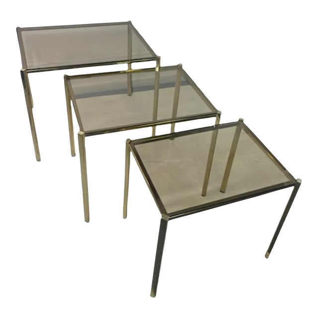 1970s Modern Italian Nesting Tables - Set of 3 For Sale