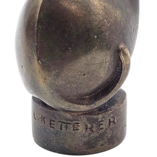 ShapeL. Ketterer Signed Modernist Bronze Cat Sculpture, Animalier Form For Sale In San Francisco - Image 6 of 10