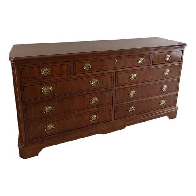Mid 20th Century Dresser by Yorkshire Collection Drexel Heritage 9 Drawers For Sale