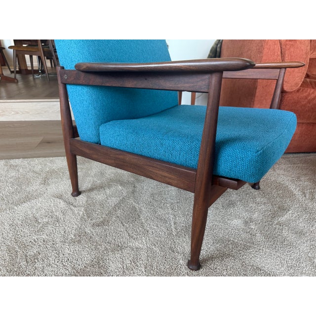 1960s Guy Rogers “Manhattan” Reclining Lounge Chair — Afrormosia Teak, 1967, Restored For Sale - Image 5 of 7