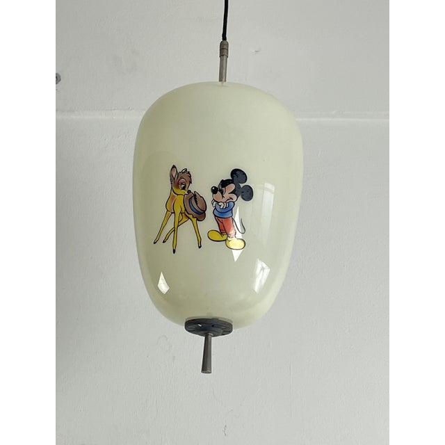 Metal Disney Pendant Lamp in Opaline Glass attributed to Doria Leuchten, 1960s For Sale - Image 7 of 18
