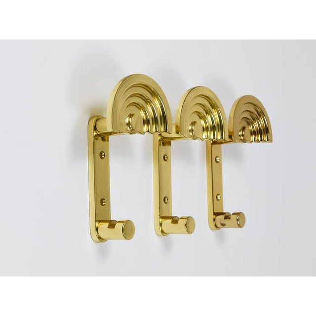 Postmodern Brass Wall Coat Hook attributed to Ettore Sottsass for Valli & Valli, Italy, 1985 For Sale - Image 9 of 18