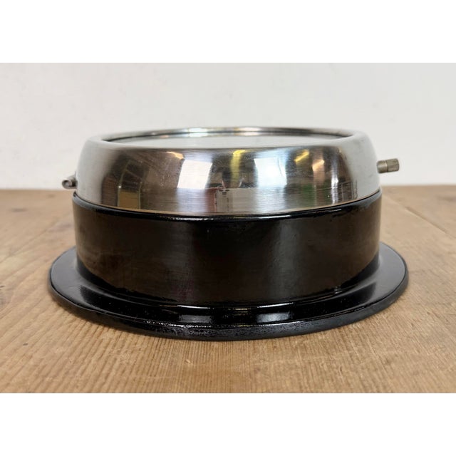 Vintage Black Hanil Ship Wall Clock, 1980s For Sale - Image 9 of 18