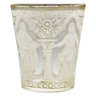Beaker Blown Glass with Decoration of Classical Scenes attributed to Salviati, 1890s For Sale