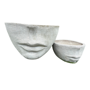 Faces Concrete Planters (Pair)