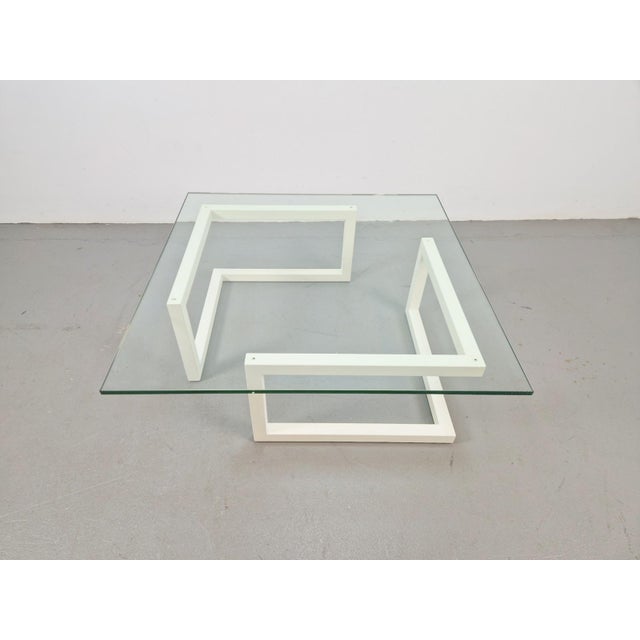 Metal Minimalist Duo Glass Coffee Table by Paul Visser for Lourens Fisher White, 1990s For Sale - Image 7 of 12