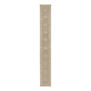 Rug & Kilim’s Oushak Style Runner Rug in Beige/Brown, With Floral Patterns For Sale