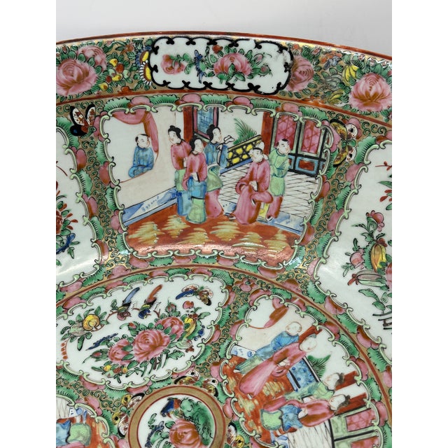 Late 19th Century. Punch Bowl. Chinese Porcelain Rose Medallion Circa 1880 For Sale - Image 12 of 15
