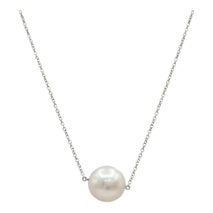 White South Sea Pearl Pendant Necklace in 18K White Gold