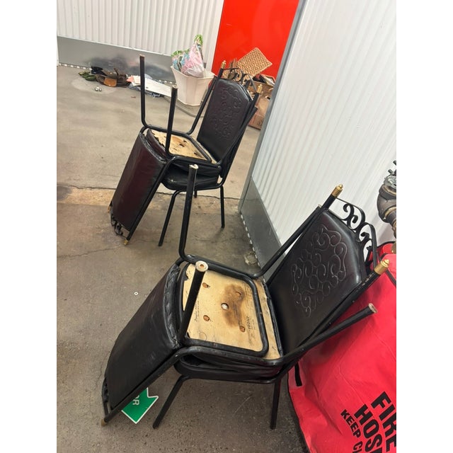 1970s 1970s Set of 4 Leather Dining Chairs For Sale - Image 5 of 5