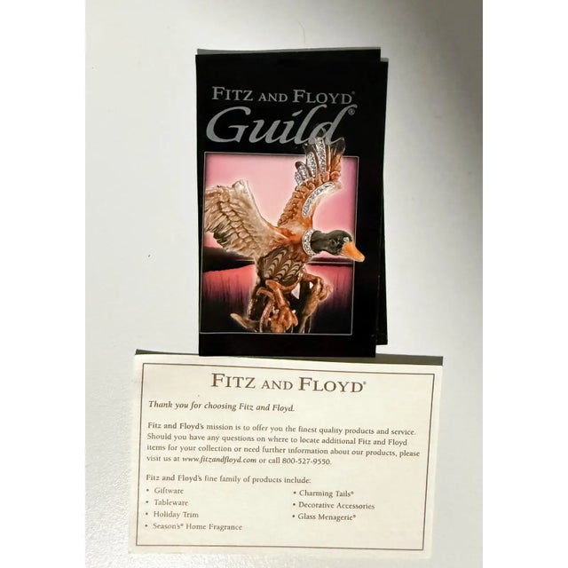 Rare 2006 Fitz and Floyd Guild Collection Jeweled Orange Beak Bird With Box For Sale - Image 13 of 13