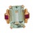 Mid-Century Modern Mid 20th Century Retro 27.00 Carat Aquamarine Synthetic Ruby 18k Rose Gold Cocktail Ring, Size 7 For Sale - Image 3 of 6