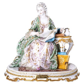 20th Century Tiche Porcelain Madame Pompadour For Sale