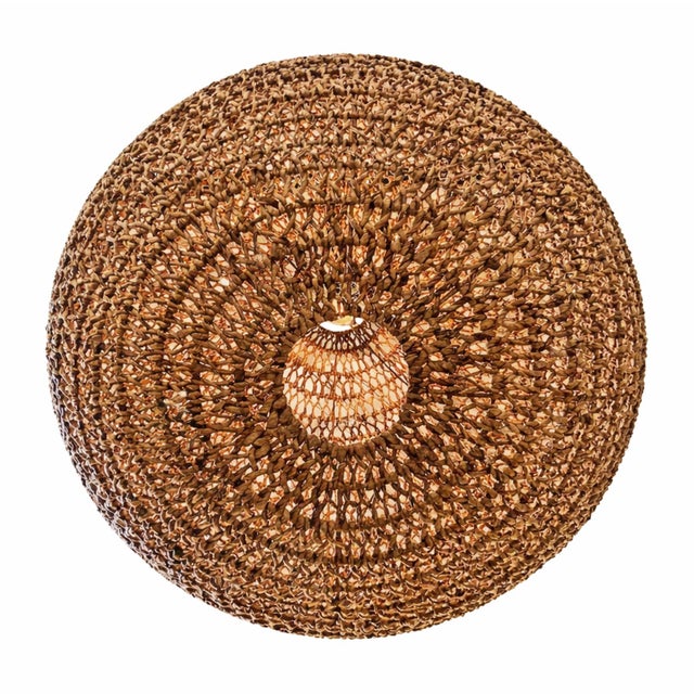 Braided Banana Leaf Globe Coastal Contemporary Pendant Light XL For Sale In Los Angeles - Image 6 of 13