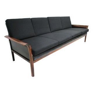 Knut Saeter Rosewood Upholstered Sofa for Hans Olsen Norway For Sale