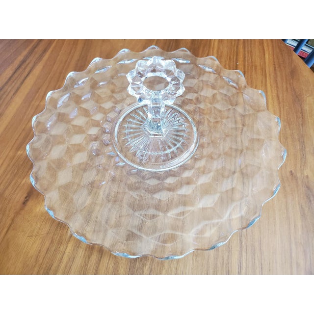 1950s Vintage Cut Glass Serving Tray For Sale - Image 5 of 6