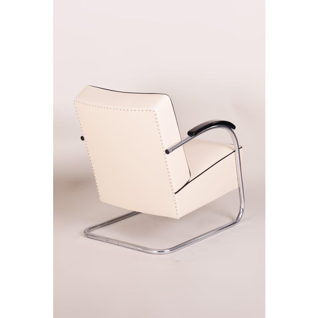 Set of Bauhaus Armchair and Ottoman in Chrome from Mücke-MelderCzech, 1930s For Sale - Image 4 of 14