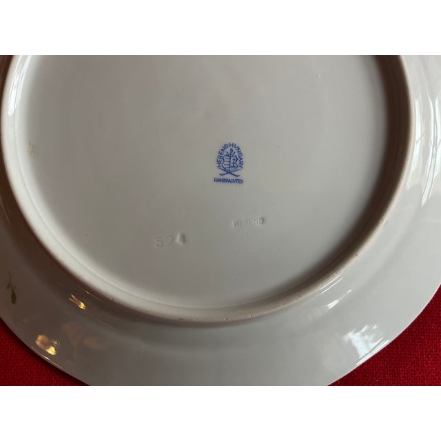 Herend Porcelain Dinner Plates Decorated With Birds, Butterflies and Insects With Basketweave Rim - Set of 8 For Sale - Image 11 of 12
