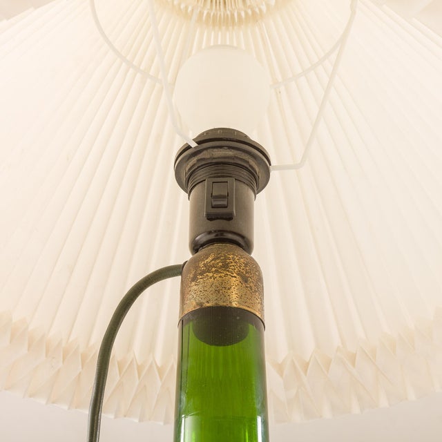 1960s Deep Green Lamp from Holmegaard with Shade from Le Klint, 1960s For Sale - Image 5 of 9