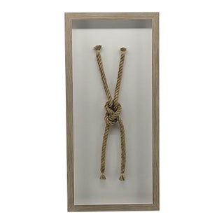 Sailor's "Reef" Knot Framed - Driftwood Color Framed Coastal Wall Decor For Sale