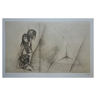Fred Deux, The Question, Original Etching For Sale
