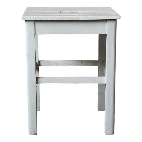 Vintage Bohemian Wooden Farmhouse Stool, 1950s For Sale