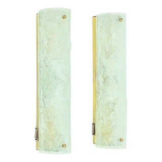 Mid-Century Modern Tubular Murano Glass Wall Sconces from Hillebrand, Germany, 1970s, Set of 2 For Sale