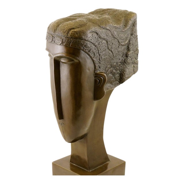Unknown, Woman's Head, Brown Patinated Bronze For Sale