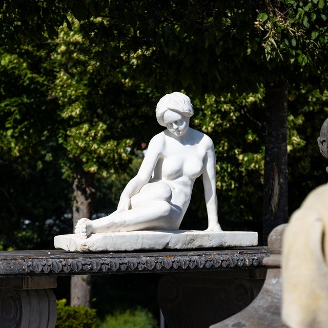 Reclining Female Nude in Marble, Early 20th Century, Marble For Sale - Image 4 of 12
