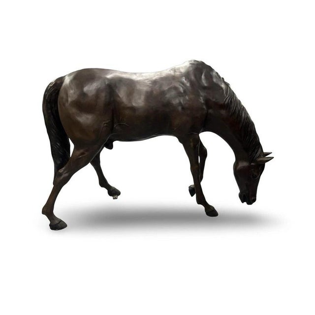 Bronze Grazing Horse Garden Sculpture For Sale - Image 6 of 17