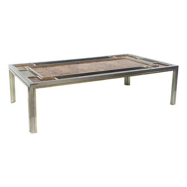 Vintage Mirrored Glass Coffee Table, 1970 For Sale