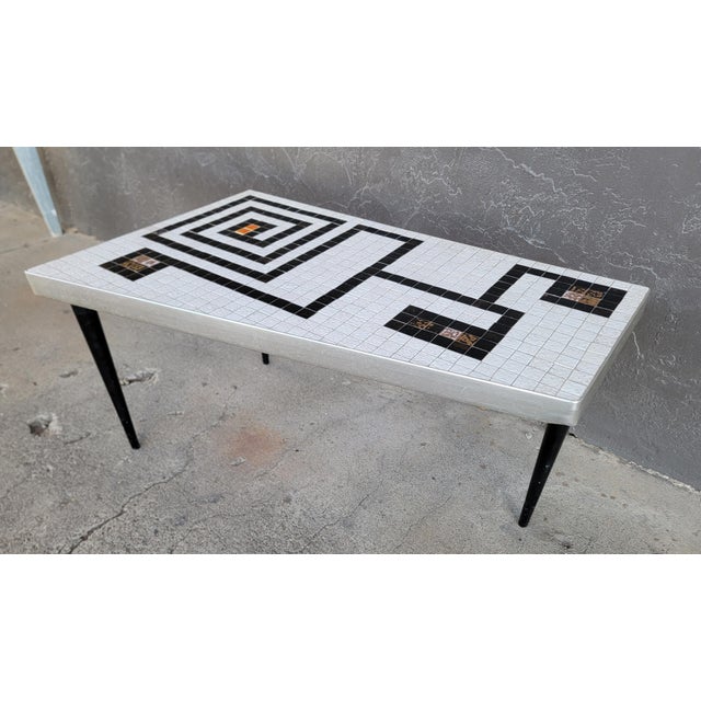 Geometric Mosaic Tile Coffee Table Mid-Century Modern For Sale - Image 4 of 8