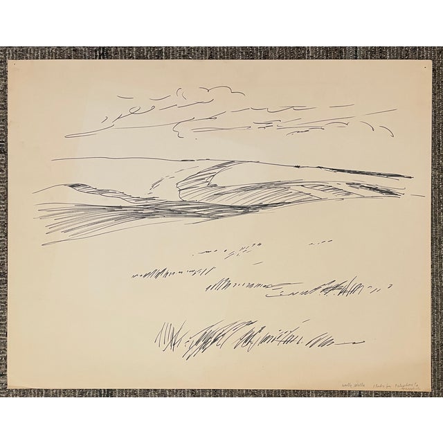 1960s Neil Metzler Walla Walla Washington Landscape Drawing For Sale - Image 4 of 5