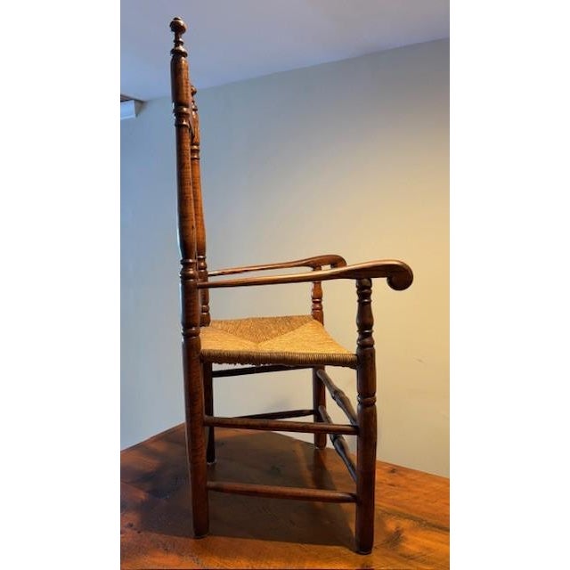American Antique New England Banister Back Chair For Sale - Image 3 of 14