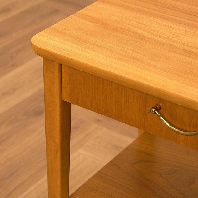 Swedish Bedside Tables in Elm and Beech from Björkås Möbelfabrik, 1950s, Set of 2 For Sale - Image 10 of 11