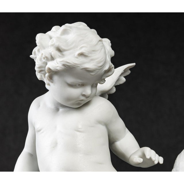 Ceramic 19th Century Biscuit Angel with Birds For Sale - Image 7 of 10