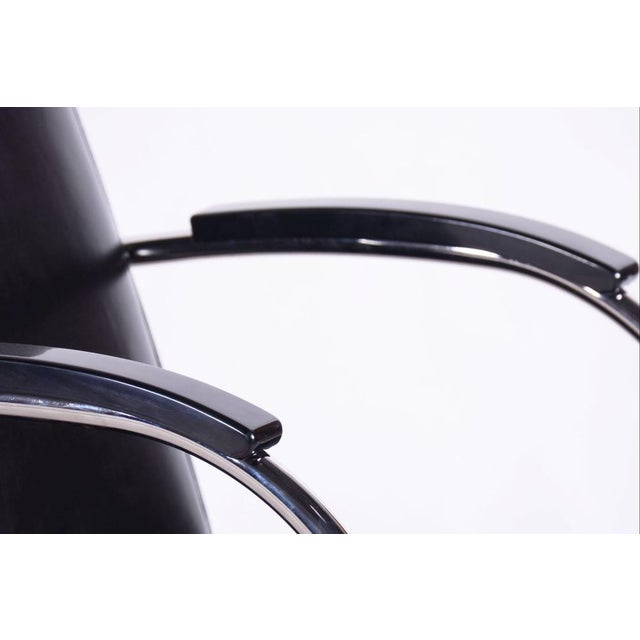 Bauhaus Bauhaus Armchair in Chrome and Leather attributed to Mücke-Melder, Czech, 1930s For Sale - Image 3 of 10