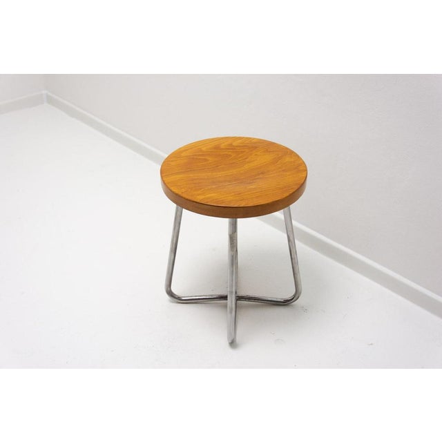 Bauhaus Bauhaus Tubular Stool by Robert Slezák, Former Czechoslovakia, 1930s For Sale - Image 3 of 16