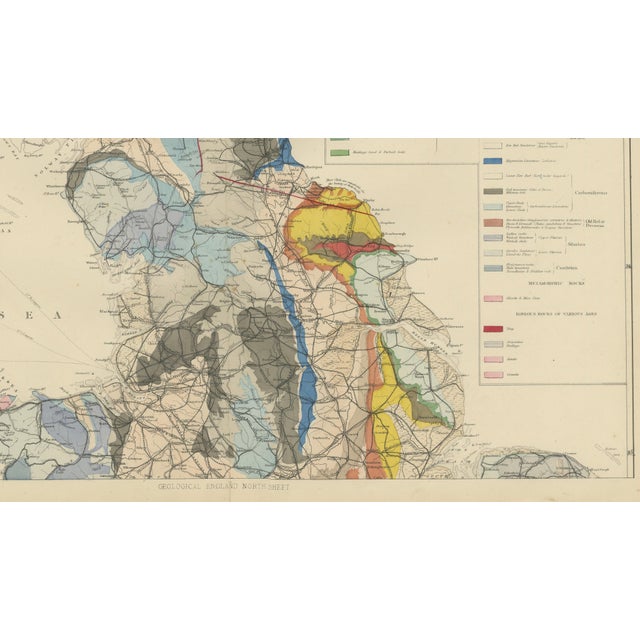 Paper Antique Geological Map of England & Wales, 1880s, Set of 2 For Sale - Image 7 of 11