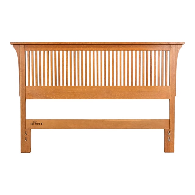 Stickley Mission Oak Arts & Crafts Queen Size Spindle Headboard For Sale