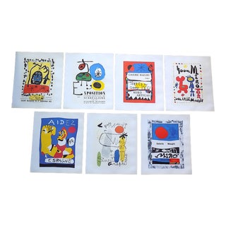 Vintage Mid 20th C. Modern Lithographs-Joan Miro-Set of 7 For Sale