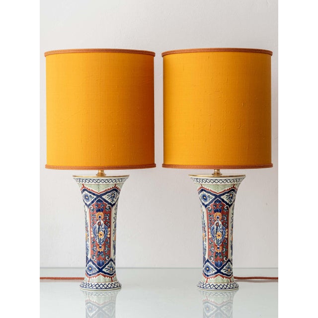 Hand-Painted Trumpet Table Lamps by Boch Frères for Delft, 1950s, Set of 2 For Sale - Image 17 of 17