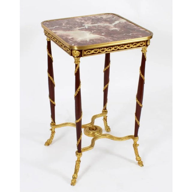 French Louis Revival Ormolu Mounted Occasional Tables, 1950s, Set of 2 For Sale - Image 3 of 18