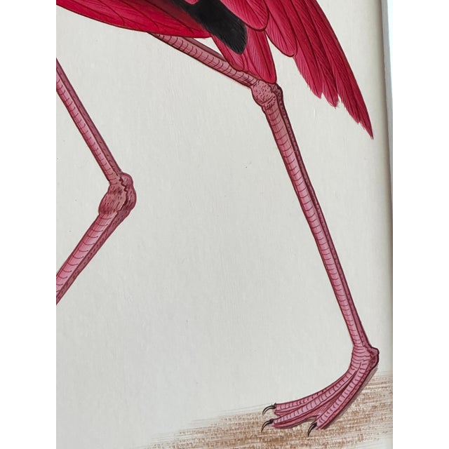 Expressionism Large Original Hand-Painted Flamingo Painting, Framed For Sale - Image 3 of 4