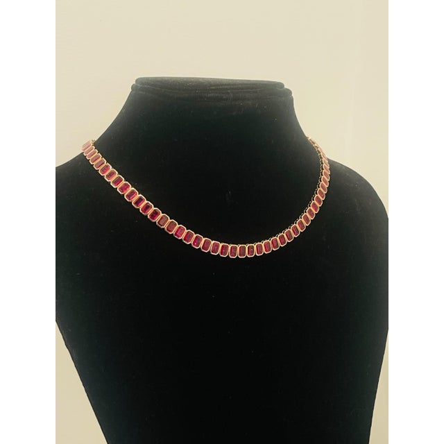 New 18k Gold Necklace With 44.88ct Ruby, Elegant Design, 25.97g For Sale - Image 10 of 13