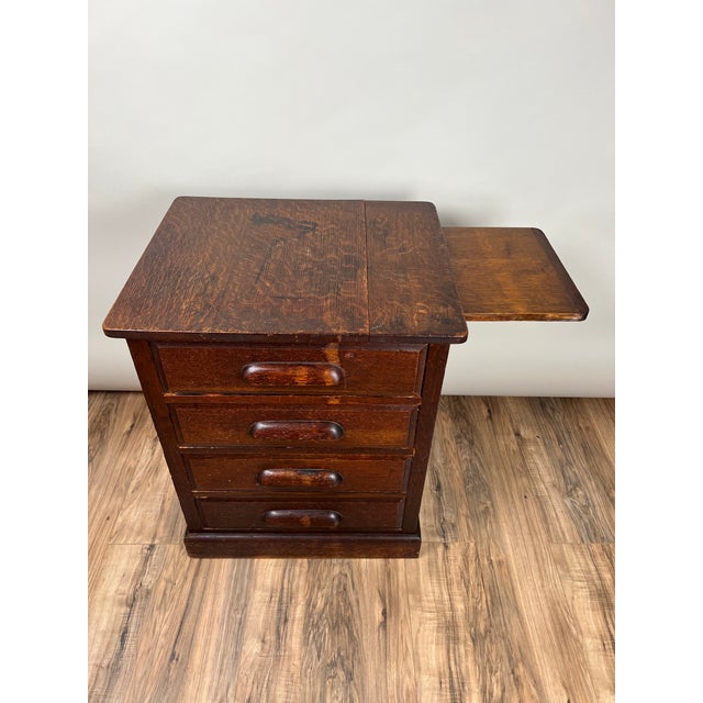 1920s Antique Oak Four Drawer Office File C. 1920 For Sale - Image 5 of 7