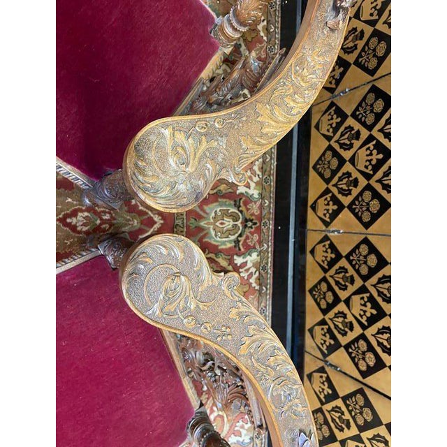 Set of Italian Carved Wood Armchairs For Sale - Image 5 of 8