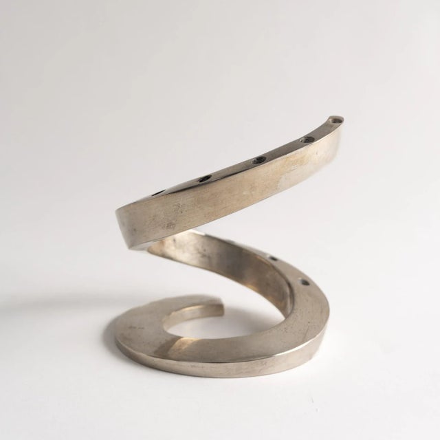 Vintage Mid-Century Silver-Plated Spiral Candlestick Holder by Dansk For Sale In New York - Image 6 of 11